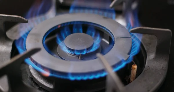 Gasverbranding Uit Een Gasfornuis Keuken — Stockfoto