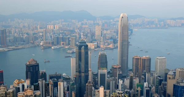 Central Hong Kong Outubro 2019 Cidade Hong Kong Pôr Sol — Fotografia de Stock