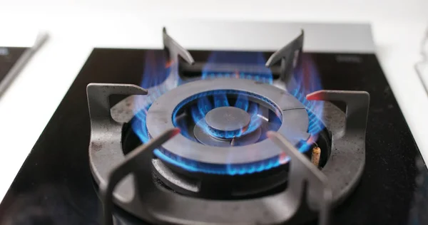 Gas Burning Kitchen Gas Stove — Stock Photo, Image