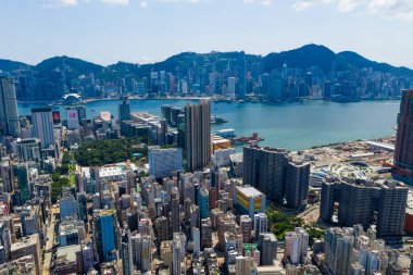 Hong Kong, 10 Eylül 2019: Hong Kong şehrinin en iyi manzarası