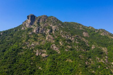 Lion Rock dağı ve kereviz mavi gökyüzü