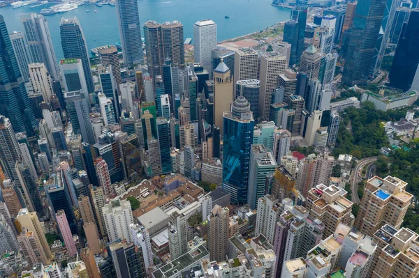 Central Hongkong Września 2019 Widok Lotu Ptaka Miasto Hongkong — Zdjęcie stockowe