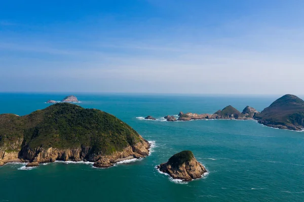 Vista Aérea Hong Kong Sai Kung Ninepin Group Island — Foto de Stock