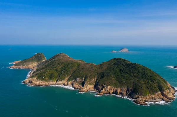 Vista Aérea Hong Kong Sai Kung Ninepin Group Island — Fotografia de Stock