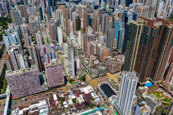 Yau Tei Hong Kong September 2019 Flygfoto Över Hongkong Stad — Stockfoto