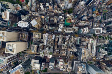 Merkez, Hong Kong 24 Eylül 2019: Hong Kong şehrinin hava manzarası