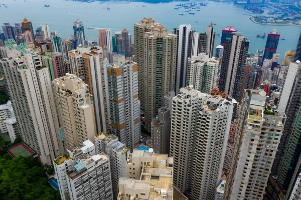 香港中央部2019年9月24日 香港市の空中風景 — ストック写真