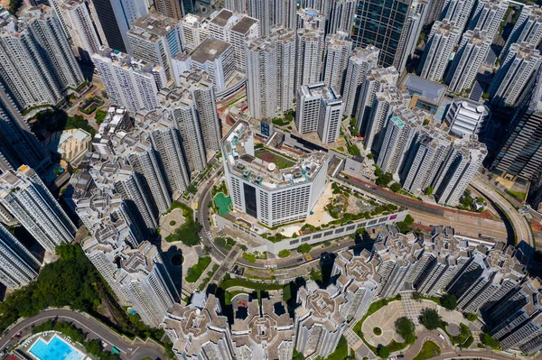 Tai Koo Hong Kong Septiembre 2019 Vista Aérea Ciudad Hong —  Fotos de Stock