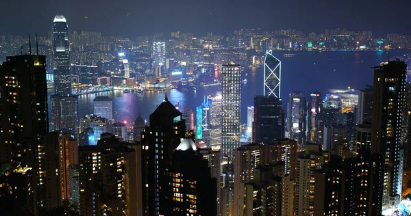 Victoria Peak Hongkong Oktober 2019 Hongkong Stadt Bei Nacht — Stockfoto