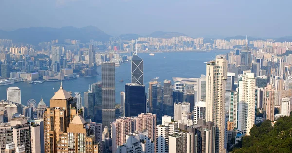 Victoria Peak Hong Kong Octubre 2019 Horizonte Ciudad Hong Kong — Foto de Stock