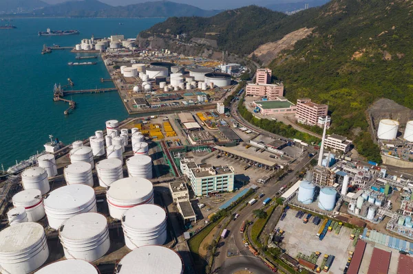 Tsing Χονγκ Κονγκ December 2019 Top View Oil Tank Hong — Φωτογραφία Αρχείου