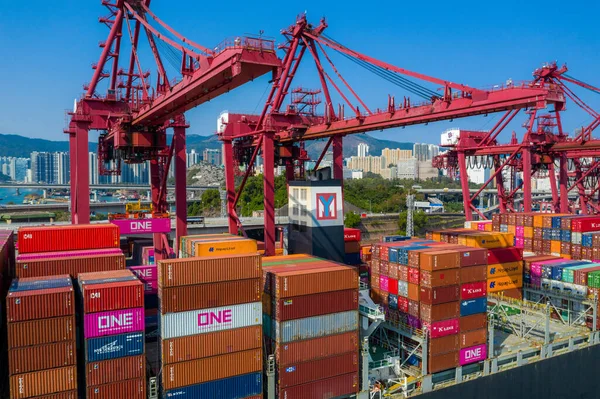 Kwai Tsing Hong Kong February 2020 Hong Kong Container Port — Stock Photo, Image