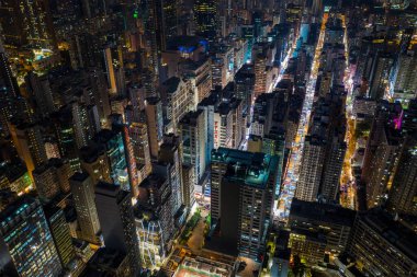 Mong Kok, Hong Kong 08 Ekim 2019: Hong Kong gecesi