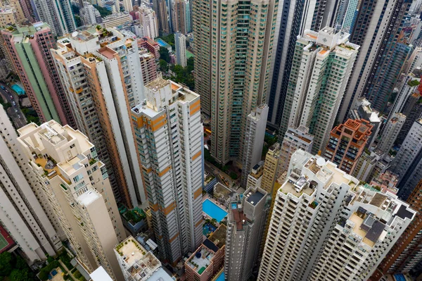 Central Hong Kong Septiembre 2019 Vista Aérea Ciudad Hong Kong — Foto de Stock