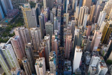 Merkez, Hong Kong 24 Eylül 2019: Hong Kong şehrinin hava manzarası