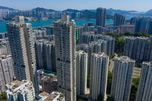 Tai Koo Hong Kong Septiembre 2019 Vista Superior Zona Residencial —  Fotos de Stock