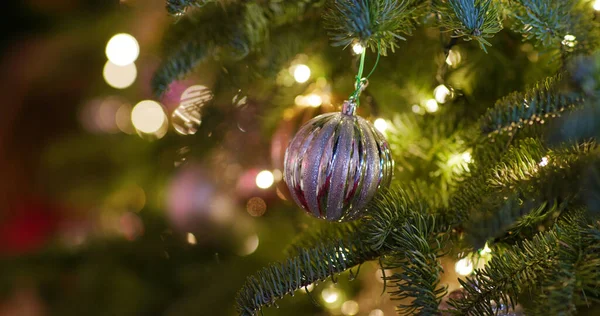 Decoração Árvore Natal Noite — Fotografia de Stock