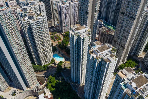 Tai Koo Hongkong September 2019 Ovanifrån Hongkong Bostadsområde — Stockfoto