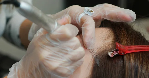 Tatuagem Sobrancelha Microblading Composição Permanente — Fotografia de Stock