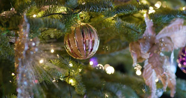 Décoration Arbre Noël Nuit — Photo