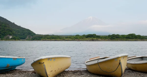 Shojiko Com Fujisan Montanha Japão — Fotografia de Stock