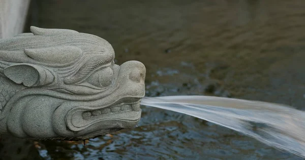 Water Come Out Lion Statue — Stock Photo, Image