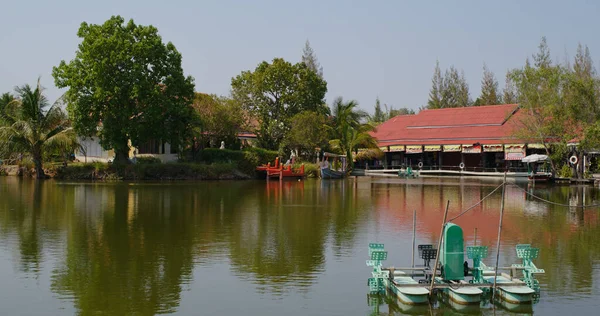 Hua Hin Thailand März 2020 Sam Phan Nam Schwimmender Wassermarkt — Stockfoto