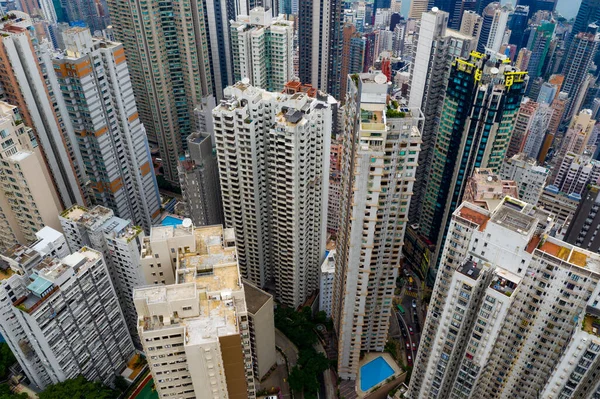 Central Hong Kong September 2019 Flygfoto Över Hongkong — Stockfoto