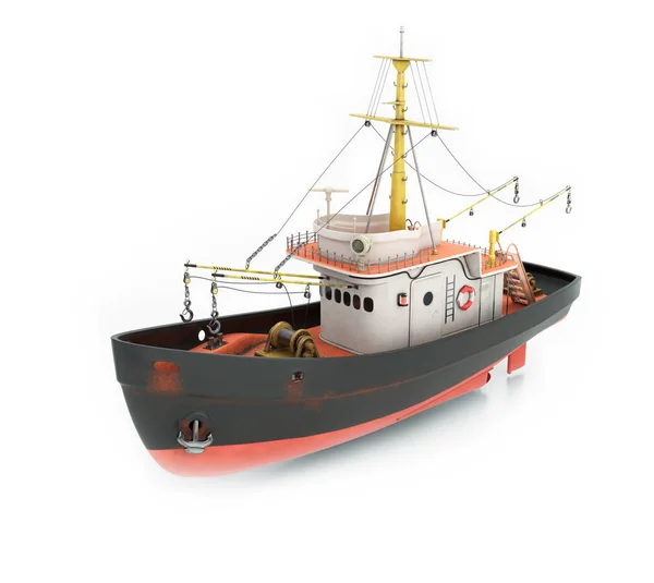 Fishing trawler on white — Stock Photo, Image