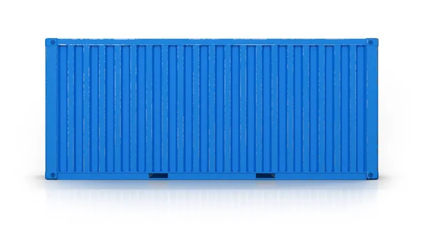 Side view of the blue shipping container — Stock Photo, Image