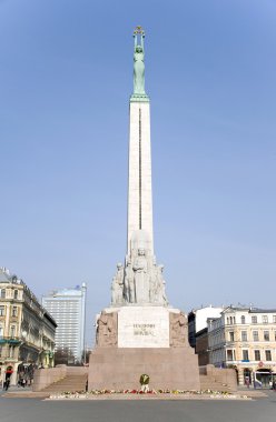  Riga. Özgürlük tanınmış Anıtı.