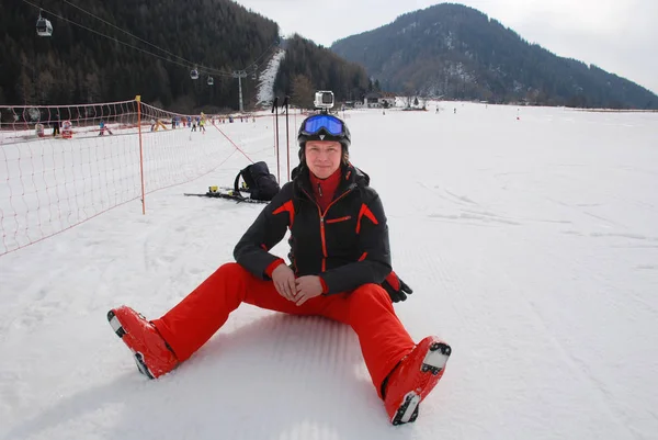 Rest of the skier on the ski slope. — Stock Photo, Image