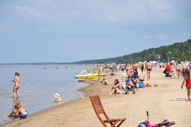  Letonya, Jurmala. Riga Körfezi olarak bilinen tatil dinlenmek