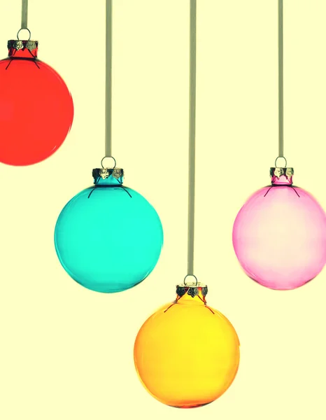 Four Christmas baubles — Stock Photo, Image