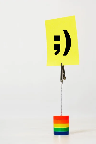 Wink Smiley twarz Ikona Notatnika — Zdjęcie stockowe