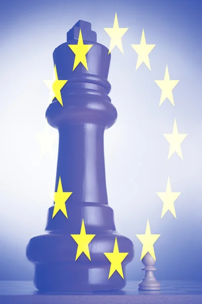 欧州旗とチェス図 — ストック写真