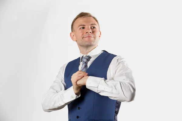 Businessman fighter posing — Stock fotografie