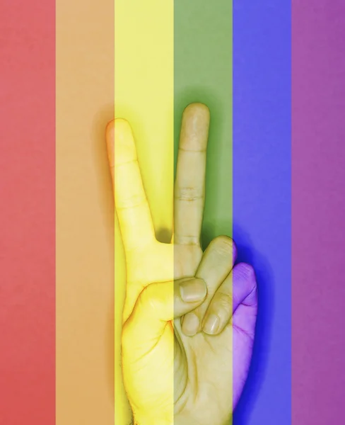 Hand macht Friedenszeichen — Stockfoto