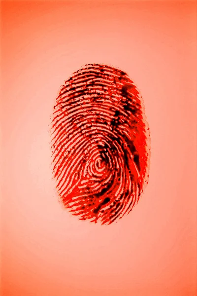 Biometric Red Fingerprint — Stock Photo, Image