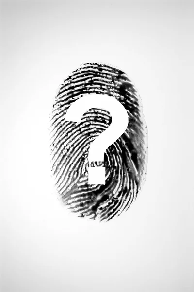 Fingerprint and question mark — Stock Photo, Image