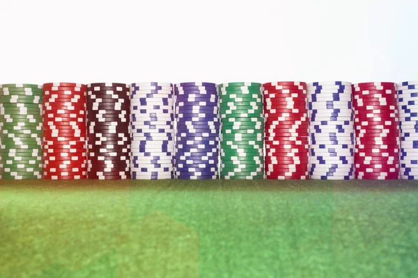 Grupo de fichas de poker — Fotografia de Stock