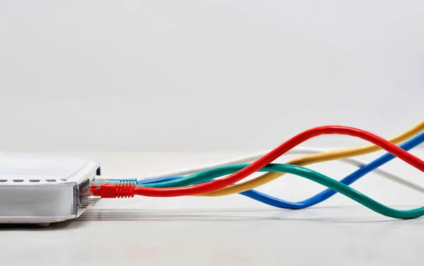 Ethernet-kablar inkopplade — Stockfoto