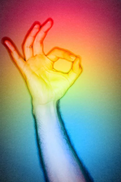 Hand making okay sign — Stock Photo, Image
