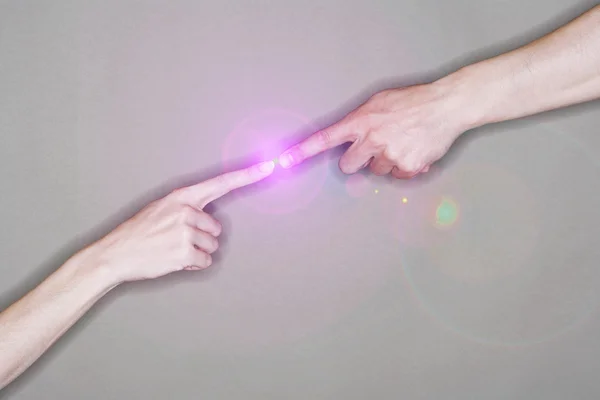 Fingers creating Electricity — Stock Photo, Image