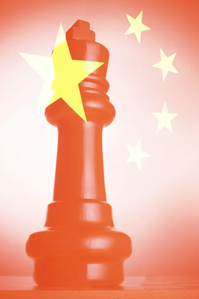 Chess Figure with Chinese flag — Stock Photo, Image