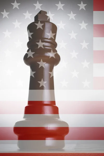 Шахматы и флаг США — стоковое фото