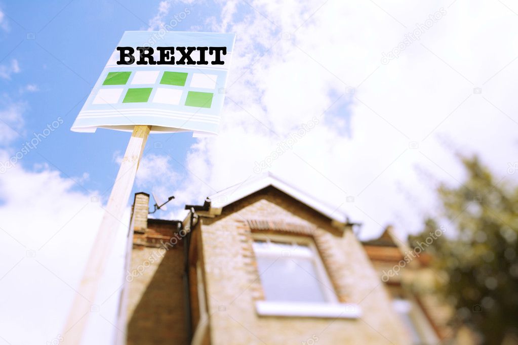House with brexit sign