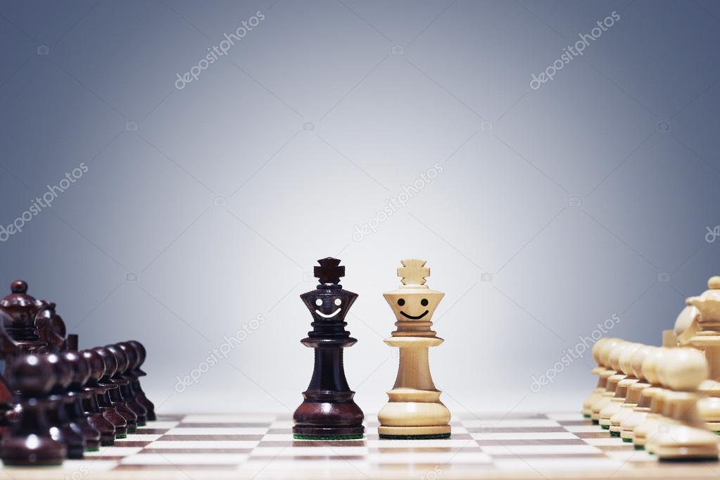 Chess figures on chessboard 