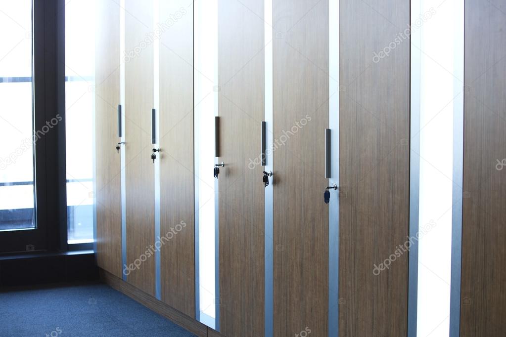 Closed cupboards in modern office 