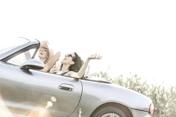 Female friends enjoying road trip — Stock Photo, Image